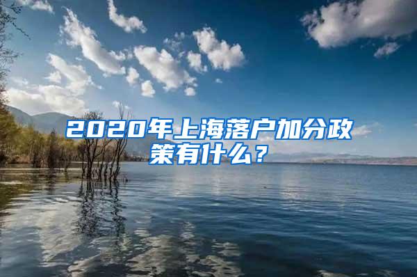 2020年上海落户加分政策有什么？