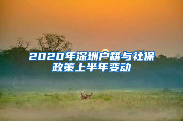 2020年深圳户籍与社保政策上半年变动