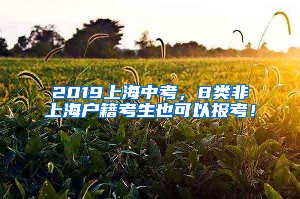 2019上海中考，8类非上海户籍考生也可以报考！