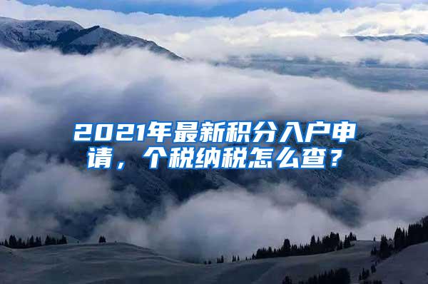 2021年最新积分入户申请，个税纳税怎么查？