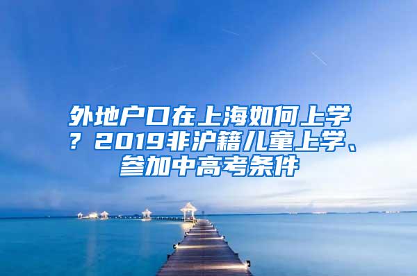 外地户口在上海如何上学？2019非沪籍儿童上学、参加中高考条件