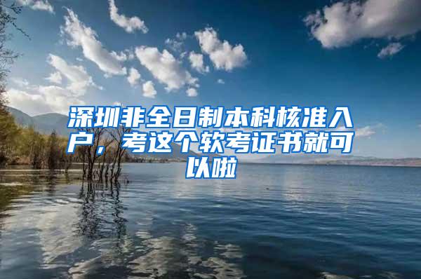 深圳非全日制本科核准入户，考这个软考证书就可以啦