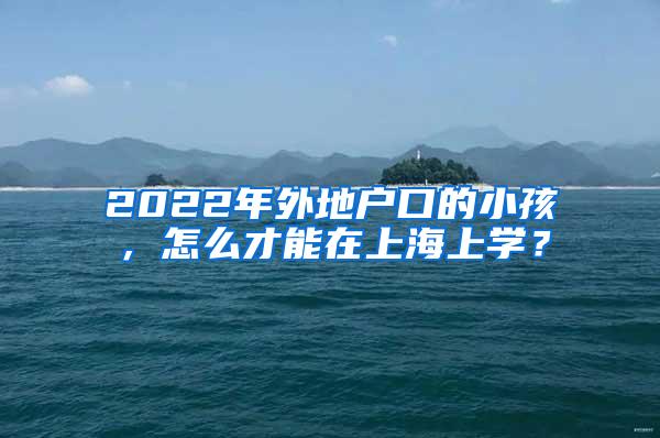 2022年外地户口的小孩，怎么才能在上海上学？