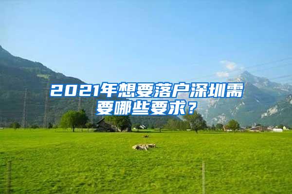 2021年想要落户深圳需要哪些要求？