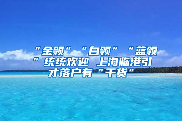 “金领”“白领”“蓝领”统统欢迎 上海临港引才落户有“干货”