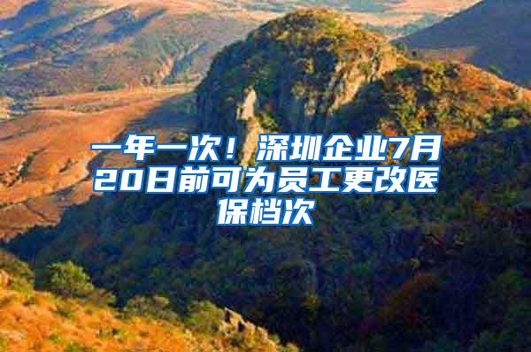 一年一次！深圳企业7月20日前可为员工更改医保档次