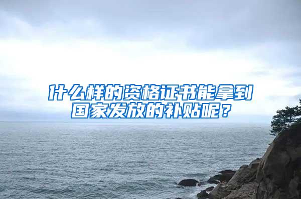 什么样的资格证书能拿到国家发放的补贴呢？