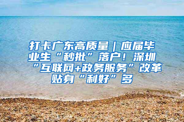 打卡广东高质量｜应届毕业生“秒批”落户！深圳“互联网+政务服务”改革贴身“利好”多