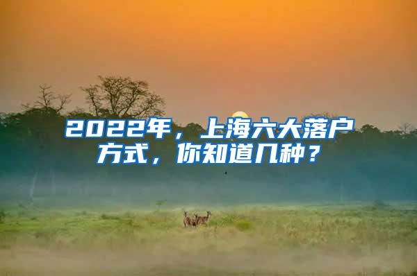 2022年，上海六大落户方式，你知道几种？