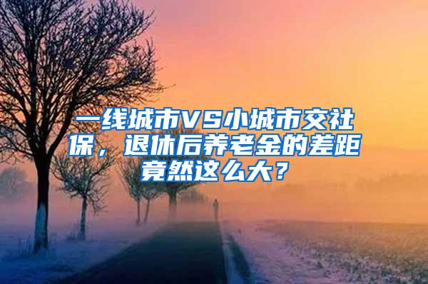 一线城市VS小城市交社保，退休后养老金的差距竟然这么大？