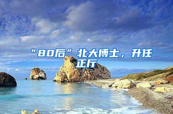 “80后”北大博士，升任正厅