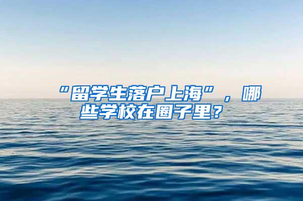 “留学生落户上海”，哪些学校在圈子里？