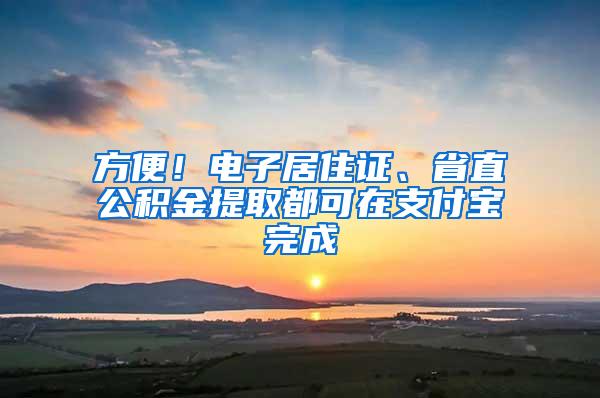 方便！电子居住证、省直公积金提取都可在支付宝完成