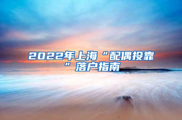 2022年上海“配偶投靠”落户指南