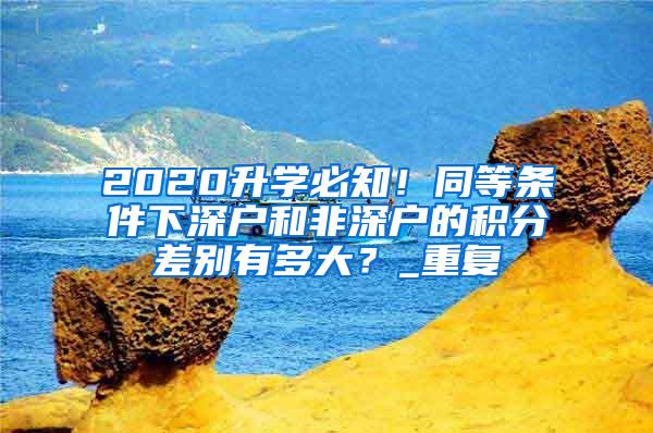 2020升学必知！同等条件下深户和非深户的积分差别有多大？_重复