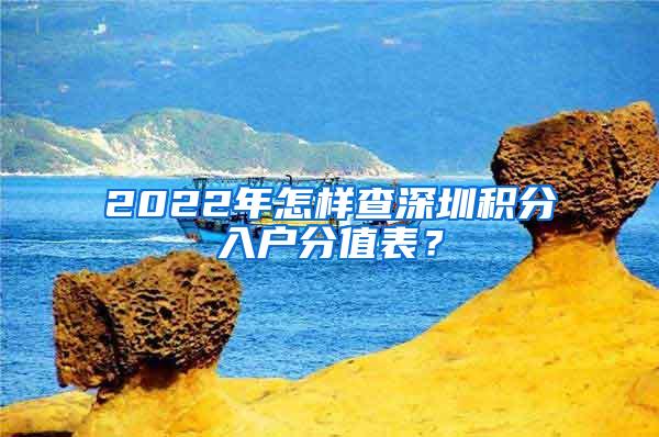 2022年怎样查深圳积分入户分值表？