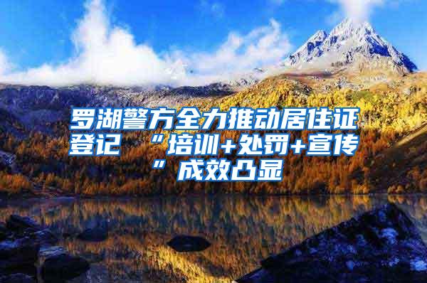 罗湖警方全力推动居住证登记 “培训+处罚+宣传”成效凸显