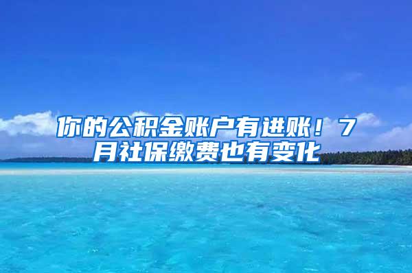 你的公积金账户有进账！7月社保缴费也有变化