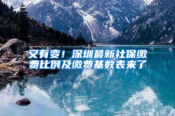 又有变！深圳最新社保缴费比例及缴费基数表来了