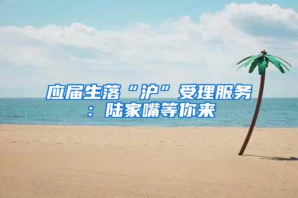 应届生落“沪”受理服务：陆家嘴等你来