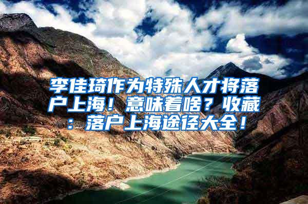 李佳琦作为特殊人才将落户上海！意味着啥？收藏：落户上海途径大全！