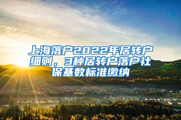 上海落户2022年居转户细则，3种居转户落户社保基数标准缴纳