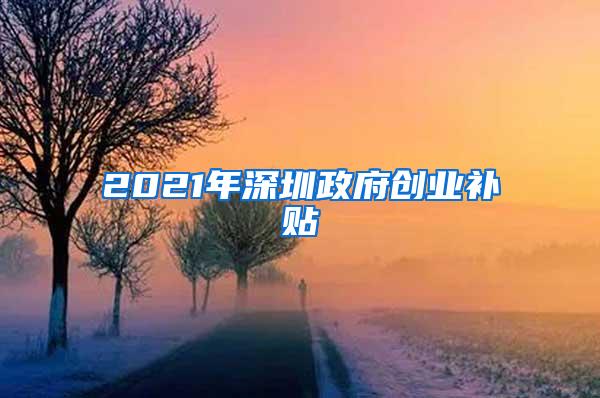 2021年深圳政府创业补贴