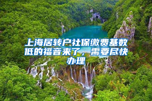 上海居转户社保缴费基数低的福音来了，需要尽快办理