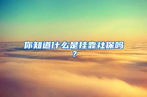 你知道什么是挂靠社保吗？