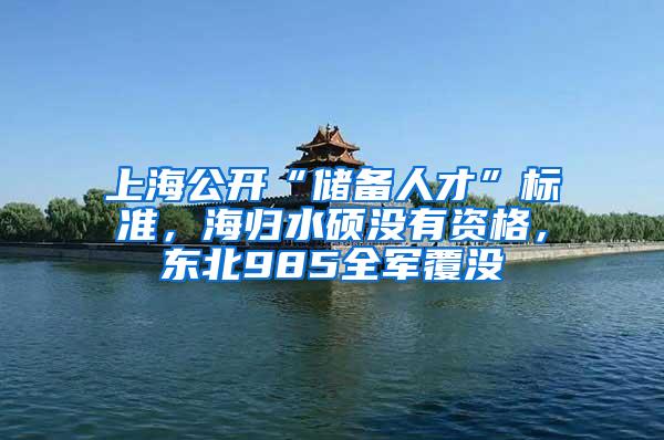 上海公开“储备人才”标准，海归水硕没有资格，东北985全军覆没