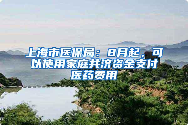 上海市医保局：8月起，可以使用家庭共济资金支付医药费用