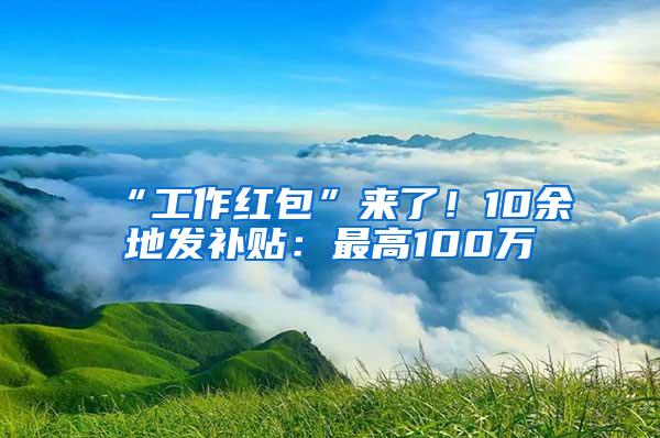 “工作红包”来了！10余地发补贴：最高100万