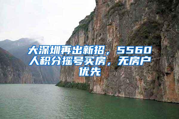 大深圳再出新招，5560人积分摇号买房，无房户优先