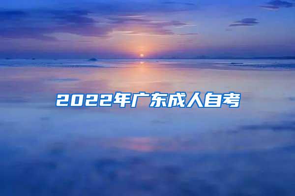 2022年广东成人自考