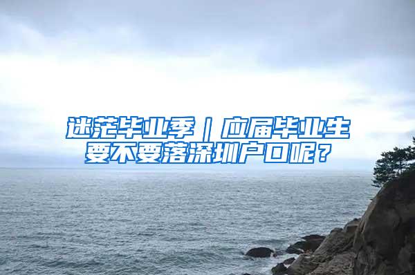 迷茫毕业季｜应届毕业生要不要落深圳户口呢？