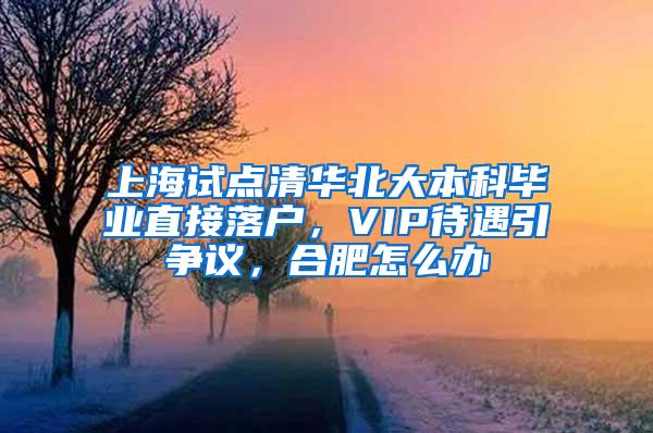 上海试点清华北大本科毕业直接落户，VIP待遇引争议，合肥怎么办