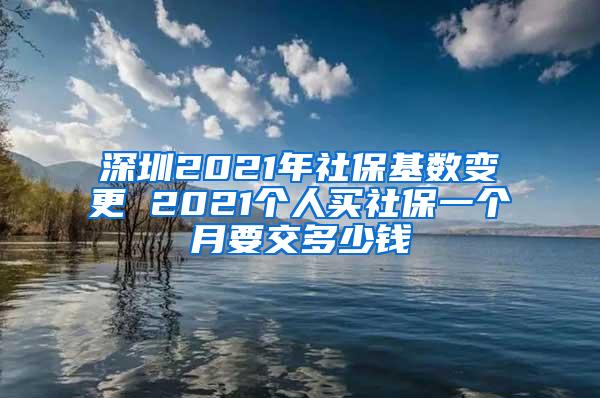 深圳2021年社保基数变更 2021个人买社保一个月要交多少钱