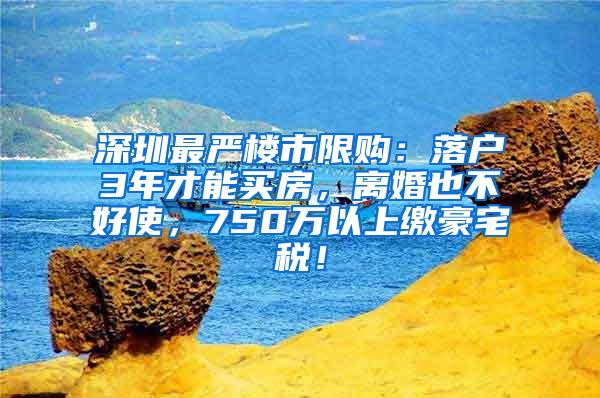 深圳最严楼市限购：落户3年才能买房，离婚也不好使，750万以上缴豪宅税！