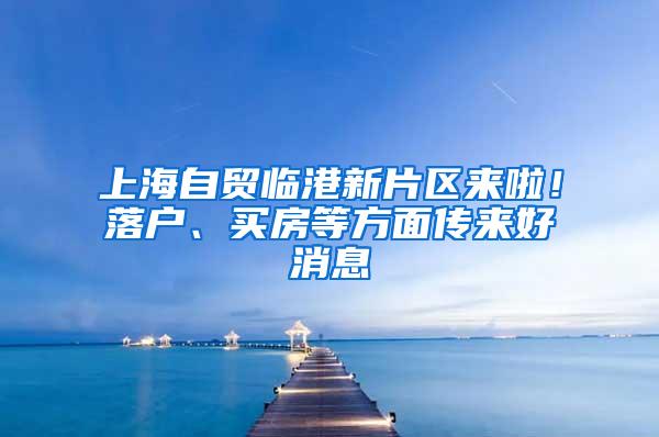 上海自贸临港新片区来啦！落户、买房等方面传来好消息