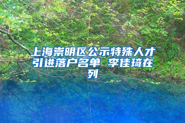 上海崇明区公示特殊人才引进落户名单 李佳琦在列