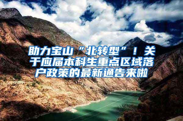 助力宝山“北转型”！关于应届本科生重点区域落户政策的最新通告来啦