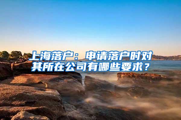 上海落户：申请落户时对其所在公司有哪些要求？