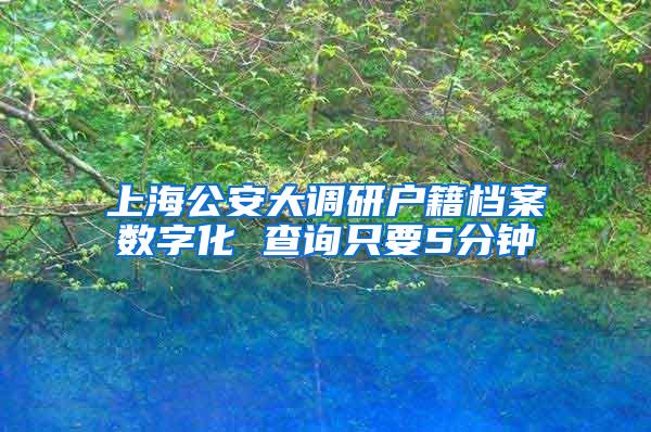 上海公安大调研户籍档案数字化 查询只要5分钟