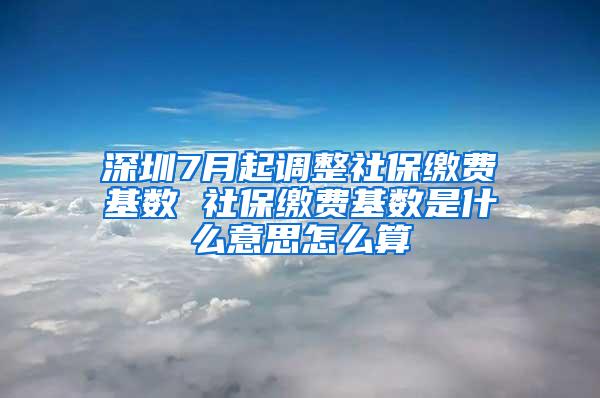 深圳7月起调整社保缴费基数 社保缴费基数是什么意思怎么算