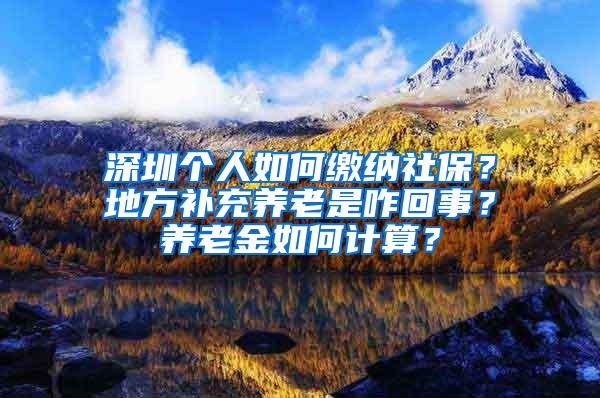 深圳个人如何缴纳社保？地方补充养老是咋回事？养老金如何计算？