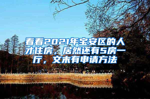 看看2021年宝安区的人才住房，居然还有5房一厅，文末有申请方法