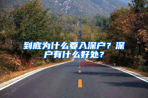 到底为什么要入深户？深户有什么好处？