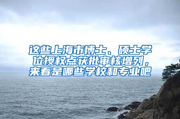 这些上海市博士、硕士学位授权点获批审核增列，来看是哪些学校和专业吧