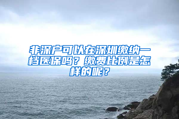 非深户可以在深圳缴纳一档医保吗？缴费比例是怎样的呢？