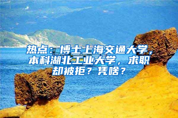 热点：博士上海交通大学，本科湖北工业大学，求职却被拒？凭啥？